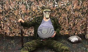 Russian Military bloke PUMPS His undergo down A PUMP thither the Army and Cums thither Your FACE!!! Inflate belly inflation